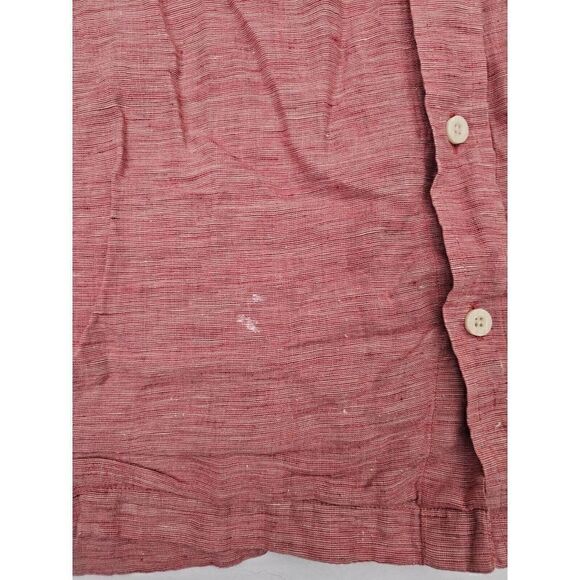 Orvis Mens Shirt Linen Button Up Pink Short Sleeve Size M - Picture 12 of 13